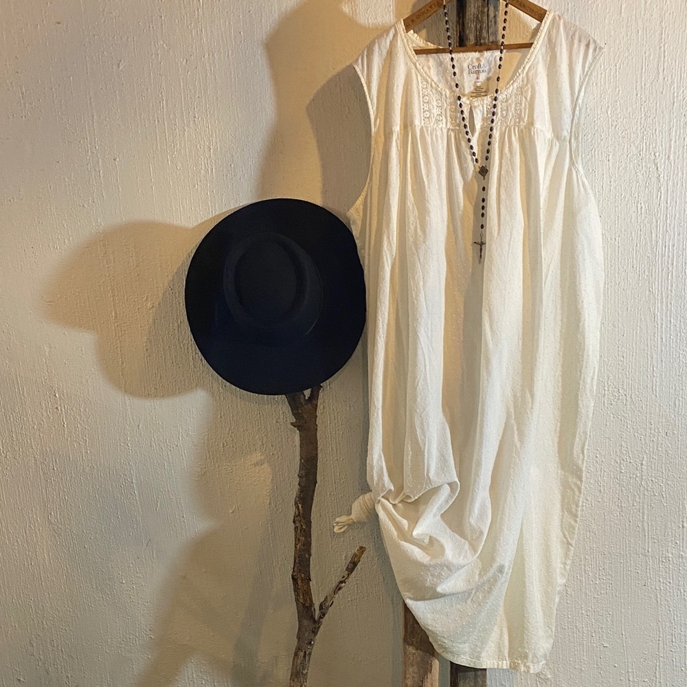 Vintage Swiss Dots Cotton Sleeveless Boho Dress